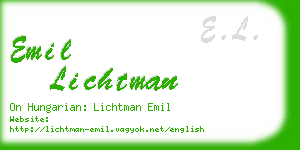 emil lichtman business card